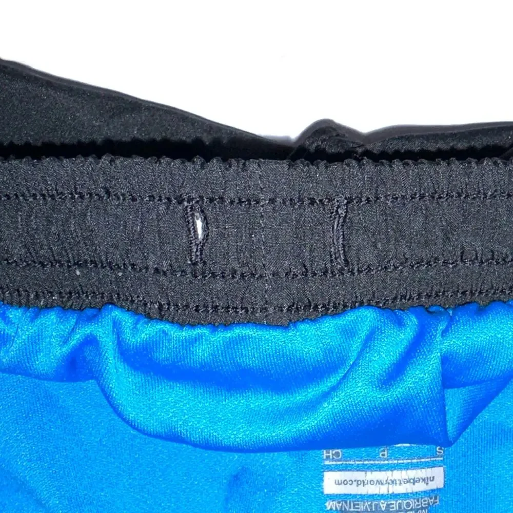 Nike Dri-Fit Black Blue Tempo Athletic Running Shorts Size Small
